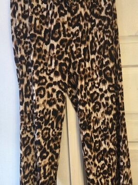Leopard Print Wide-Leg Women’s Pants - Brown